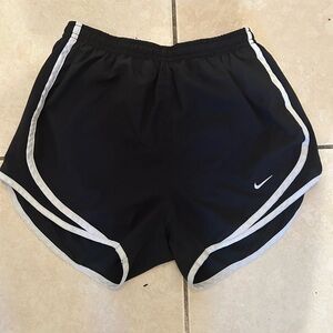 Nike Women's Black and White Athletic Shorts